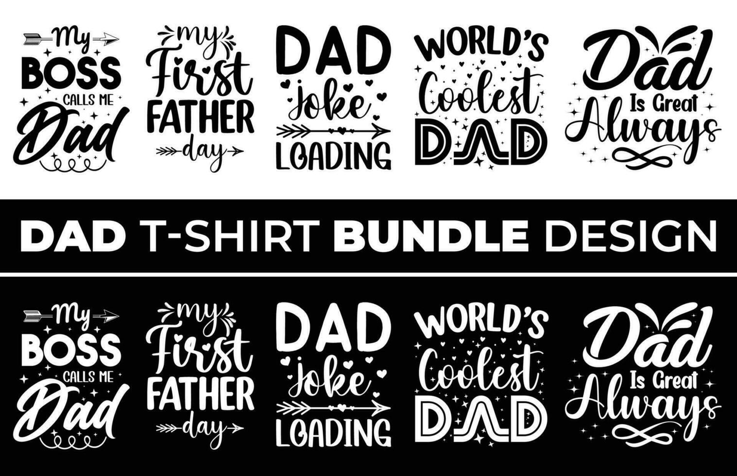 Dad Bundle T shirt Bundle Design for Happy Father's Day. vector