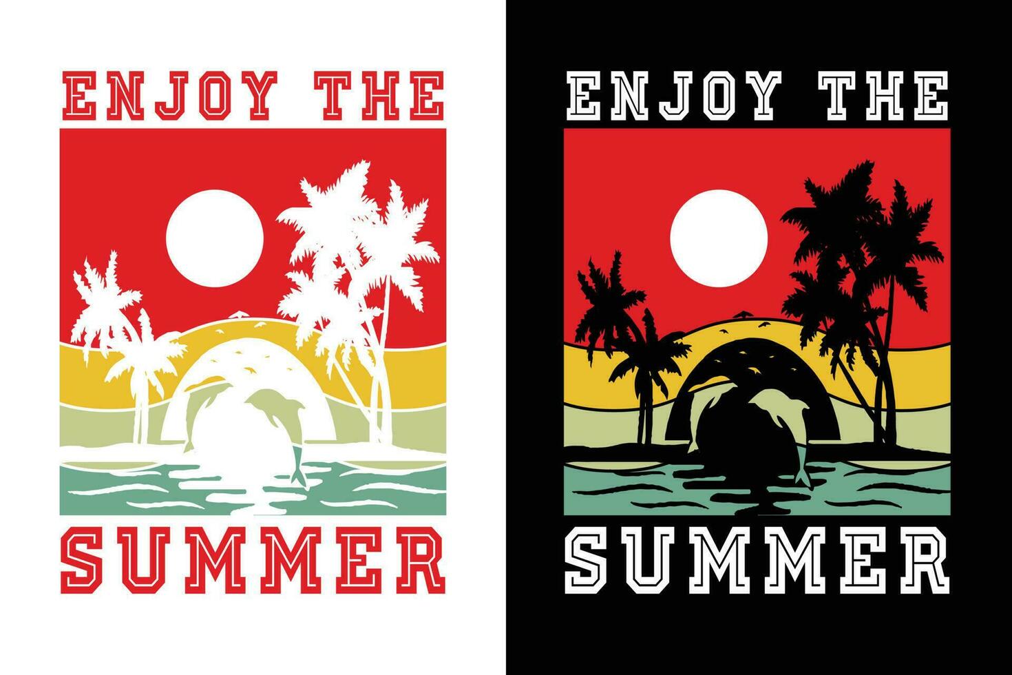 Summer t-shirt design, summer beach vacation t-shirts, summer surfing t-shirt vector design