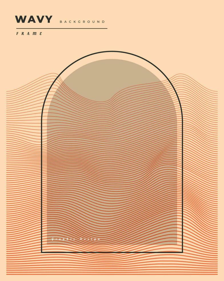 Wavy lines background with frame copy space for poster, banner, flyer, or brochure vector