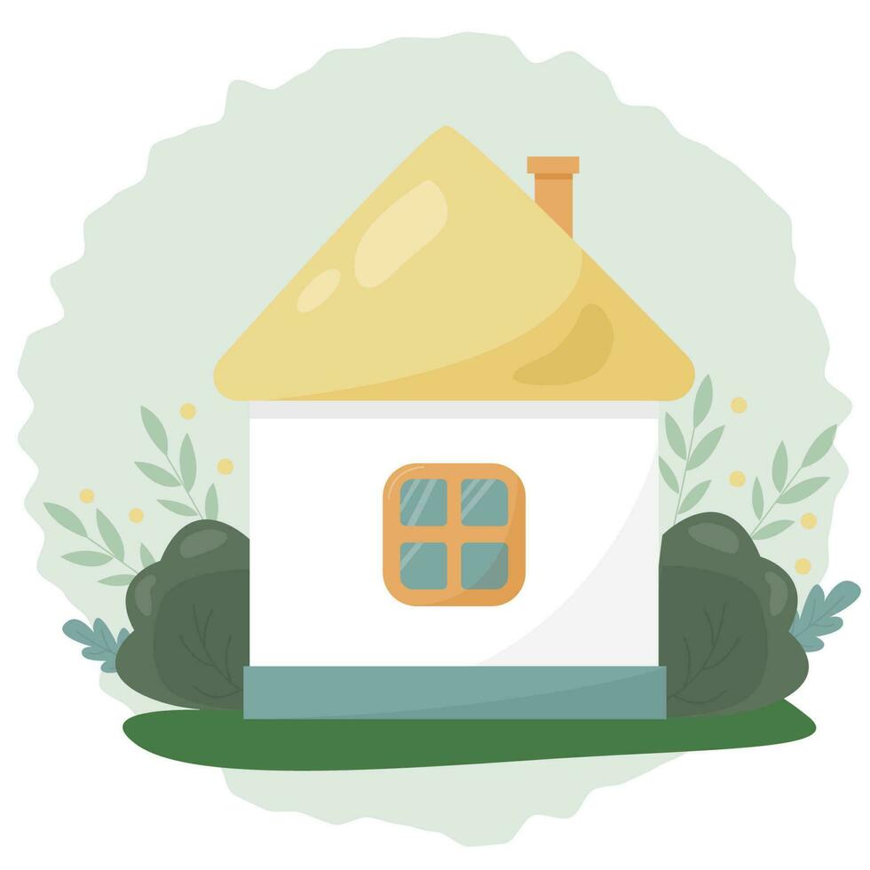 vector cartoon ukraine house isolated on white background