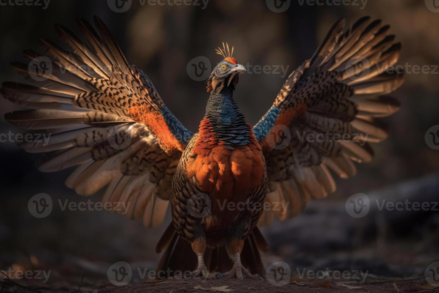 Pheasant on the forest AI Generate photo