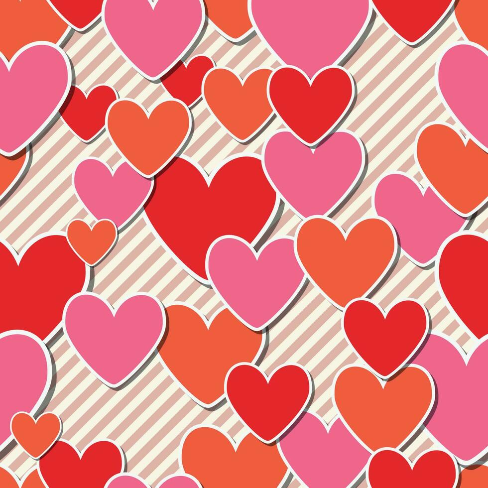 Valentine Beautiful Heart Seamless Pattern vector
