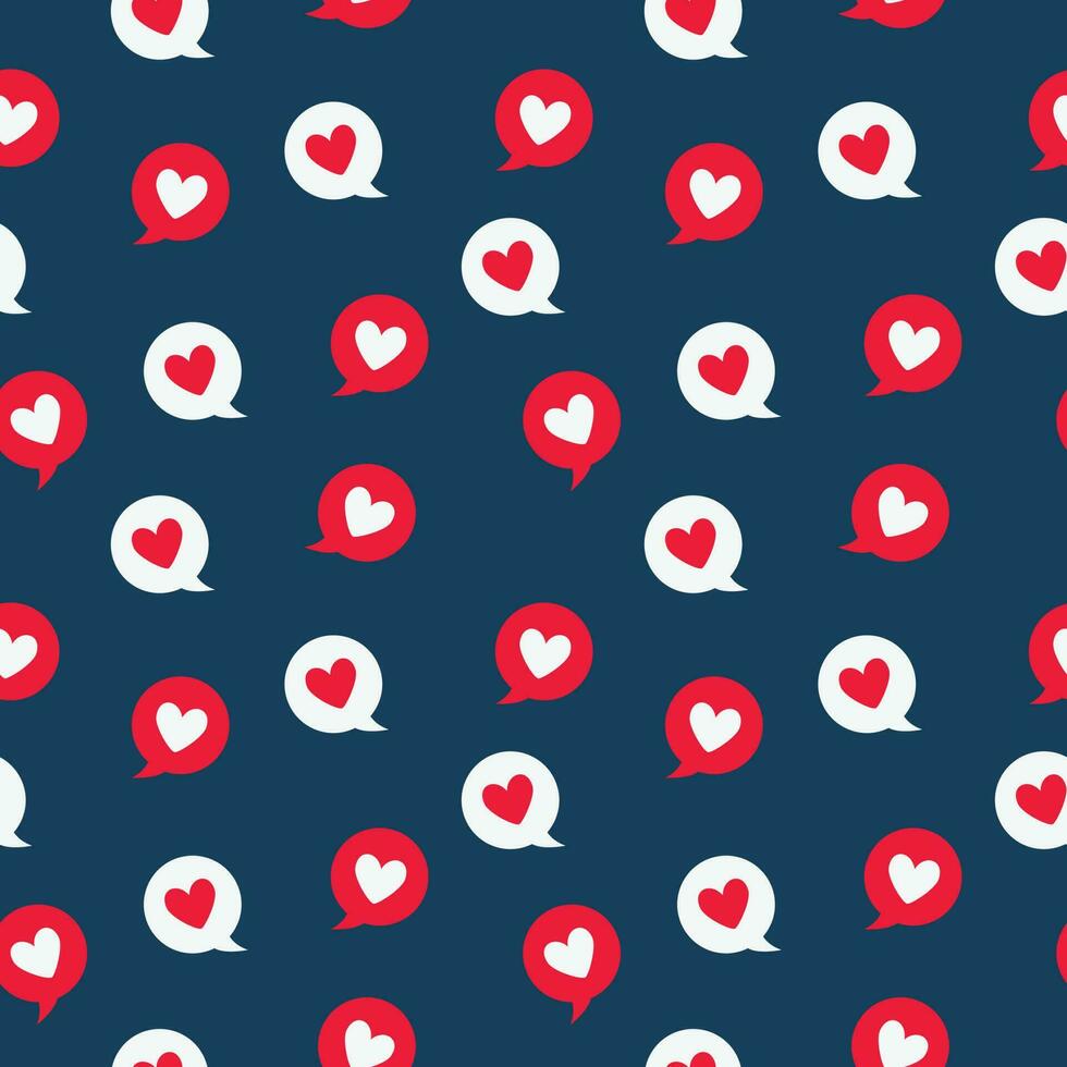 Valentine Heart Message Seamless Pattern vector
