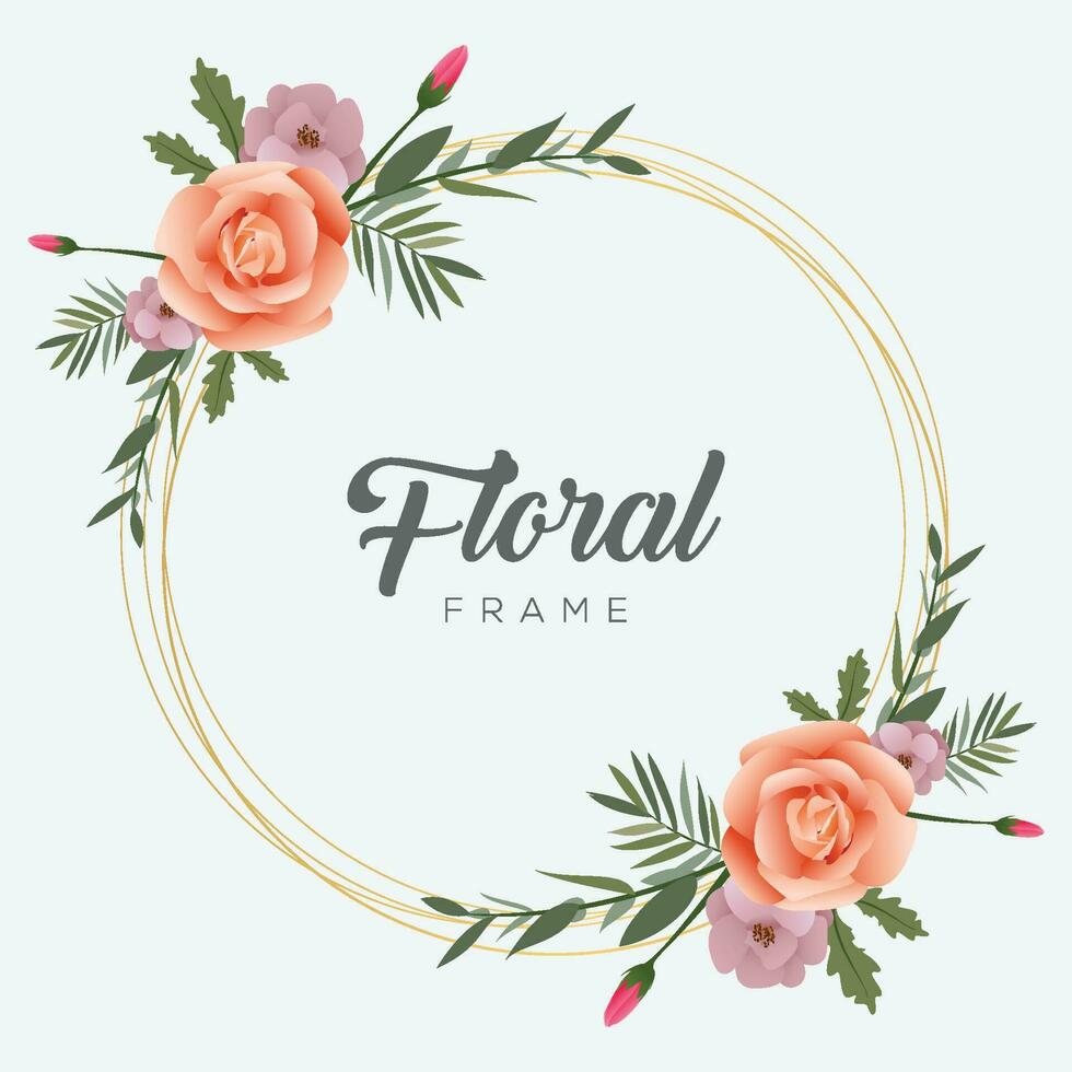 Floral frame Flower Circle Template vector