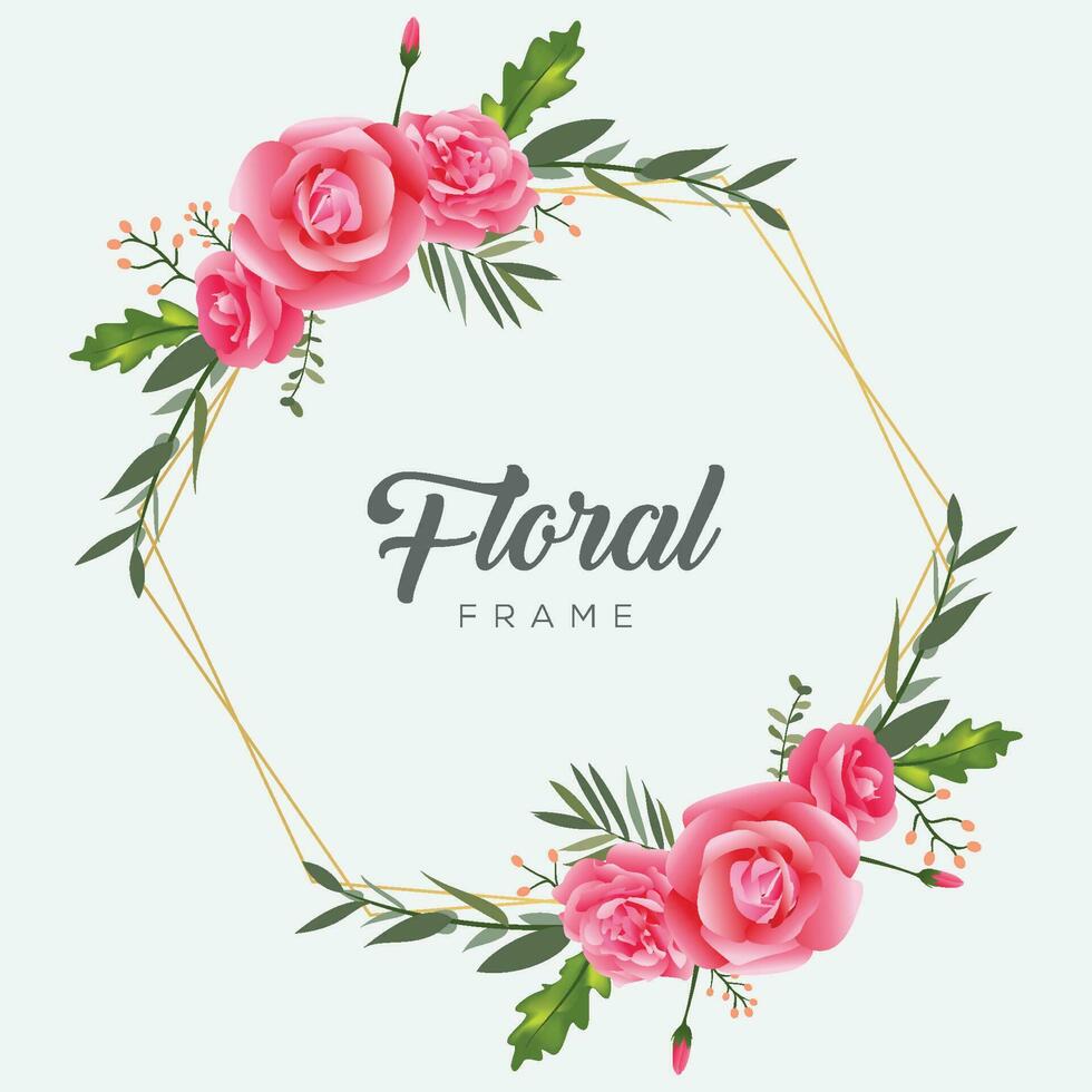 Floral frame Vintage Flower Template vector