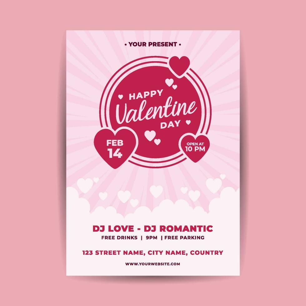 san valentin día evento volantes modelo vector