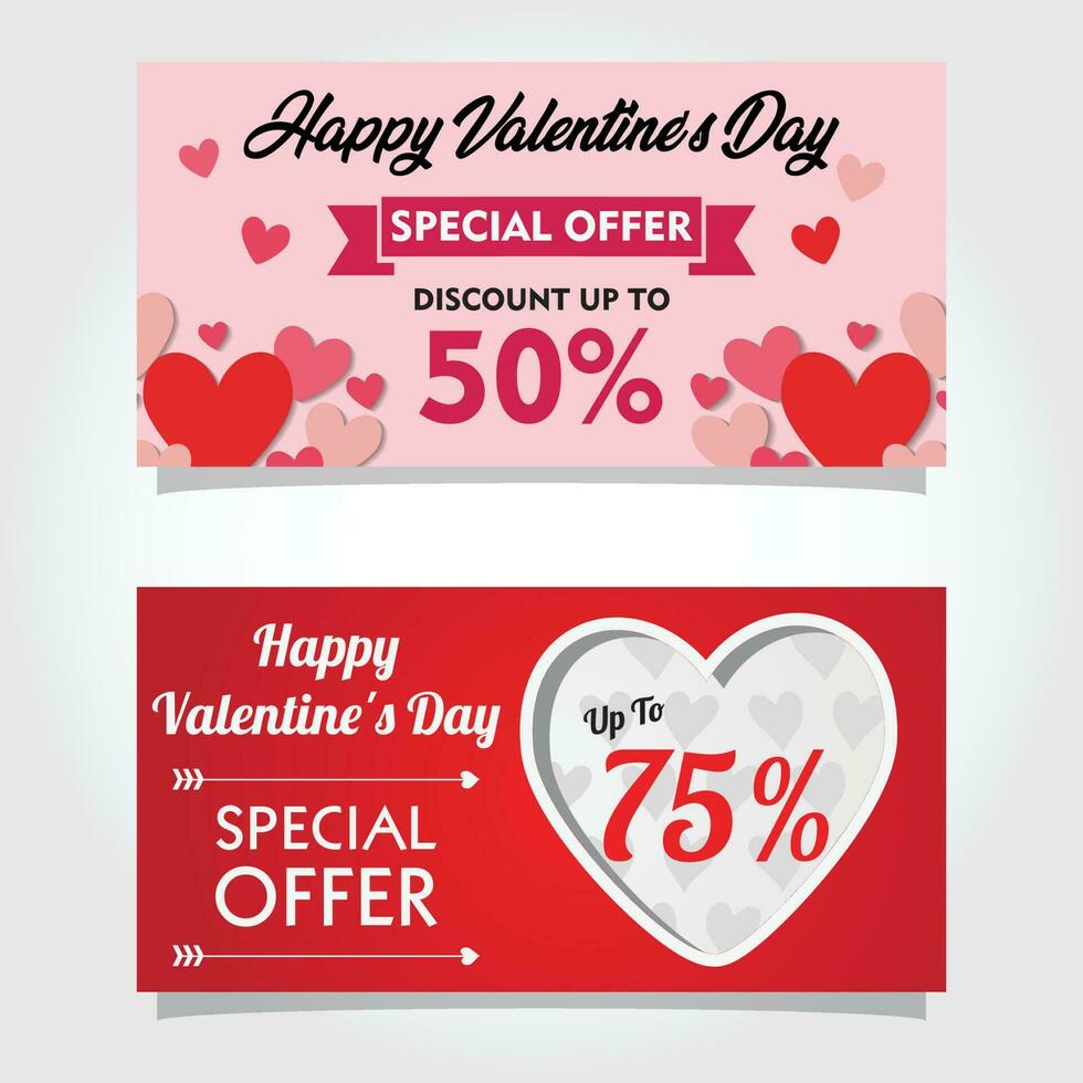 Valentine Day Sales Banner vector