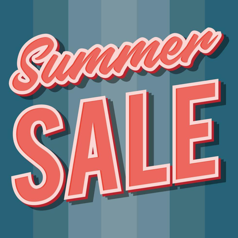 Summer Sale Memphis Design Card vector