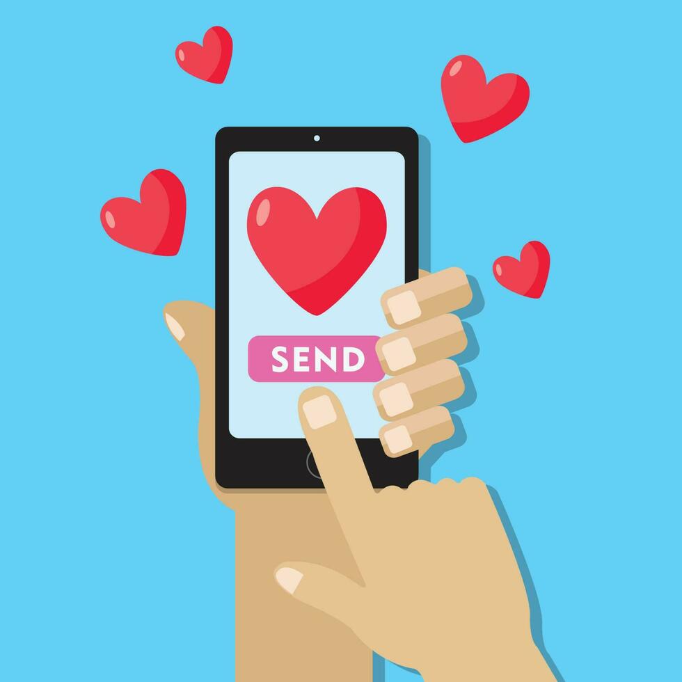 Sending Love Message Illustration vector