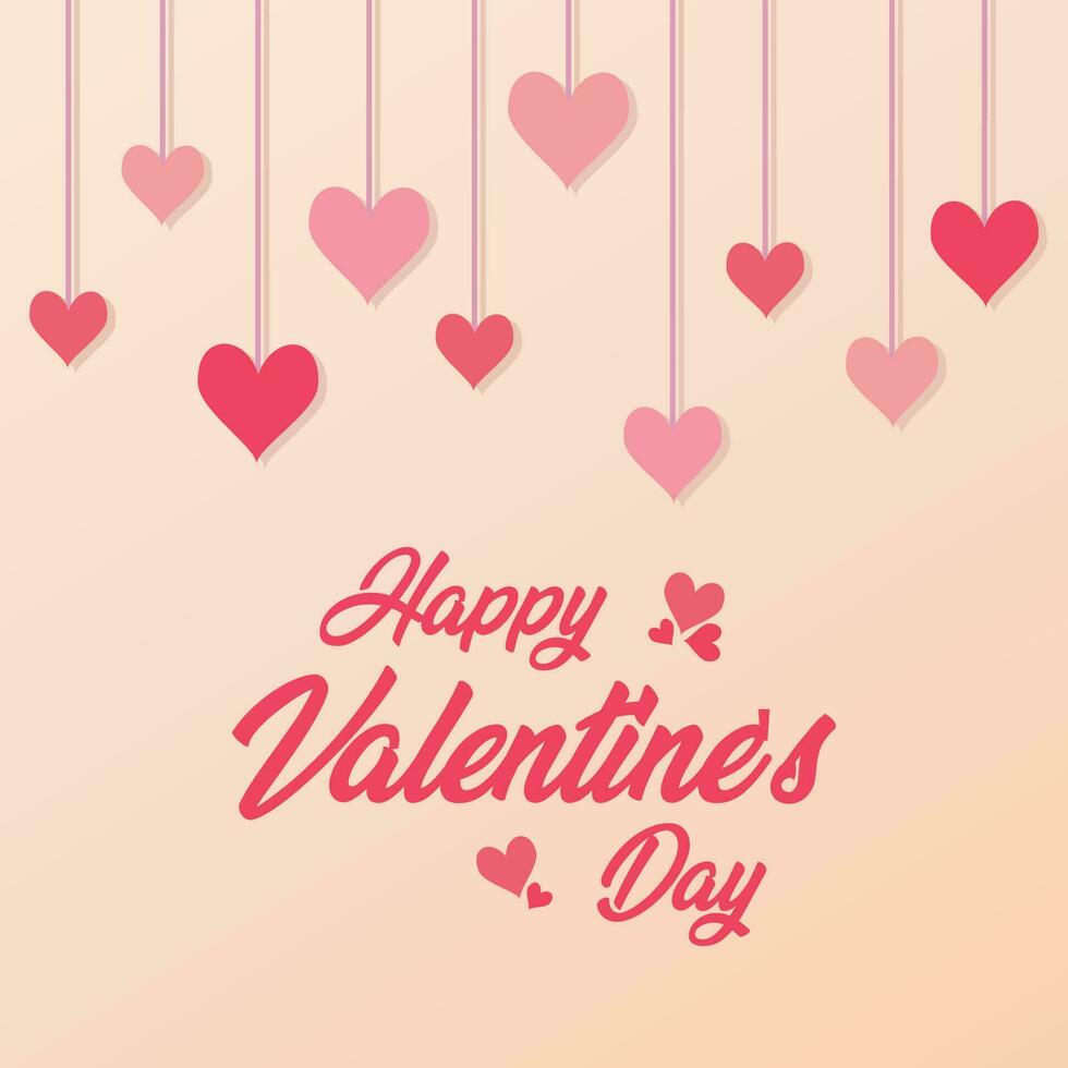 Valentine hanging Hearts Background vector