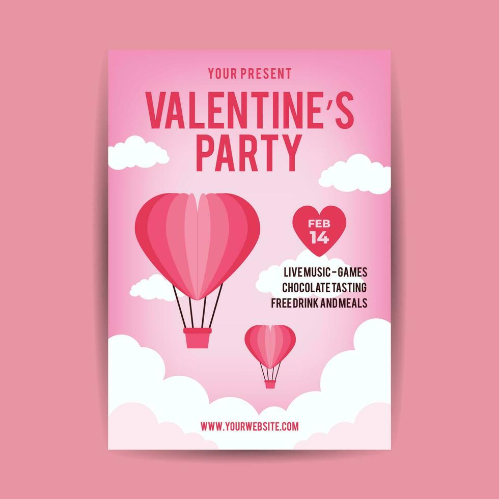 Valentines day Party Event Flyer vector