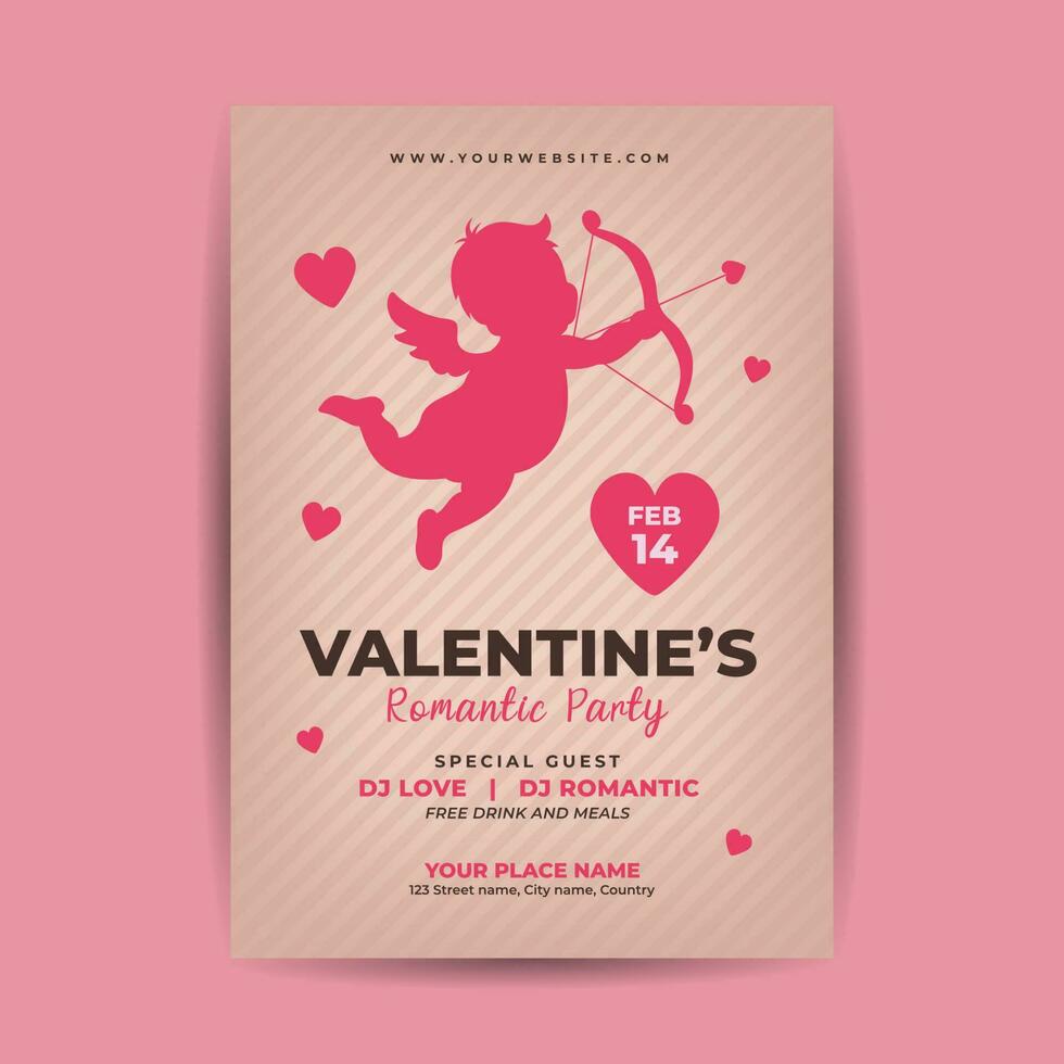 Valentines day Party Event Flyer template vector