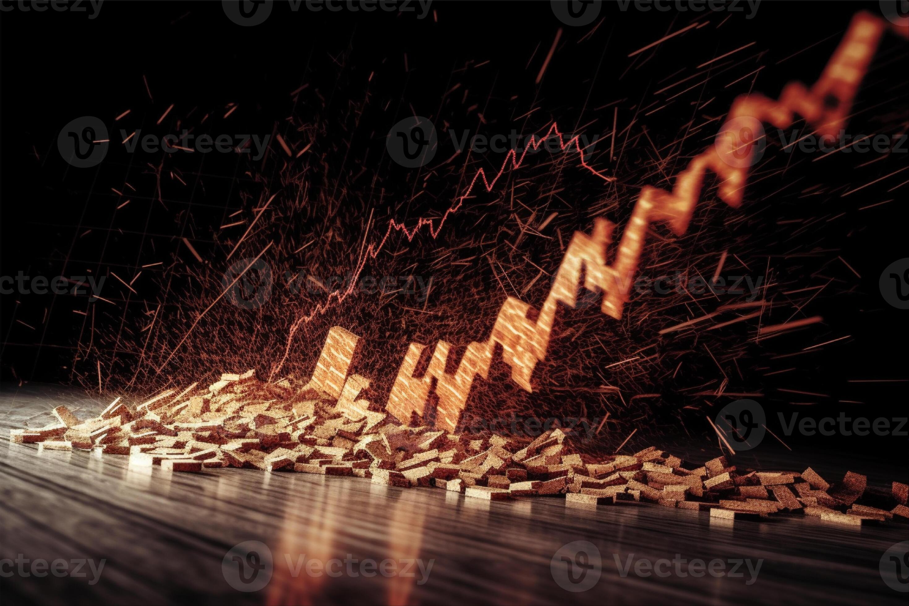 A stock chart with a line graph on it, stock market or forex trading