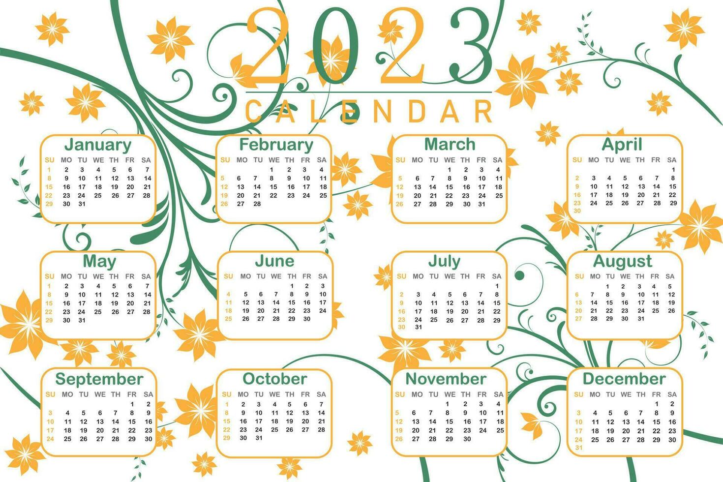 2023 calendario - calendario vector