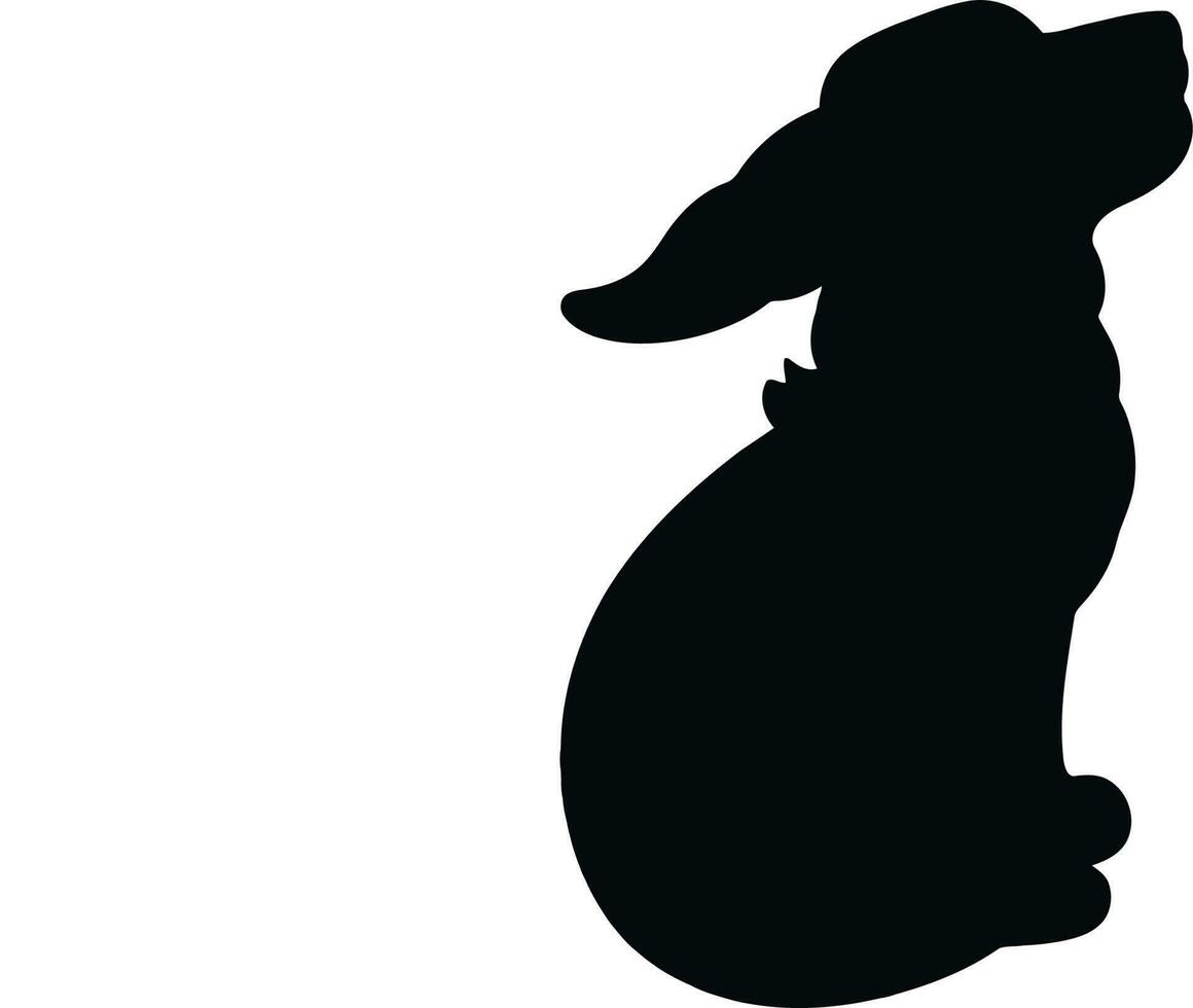 Beautiful Dog Vector black silhouette