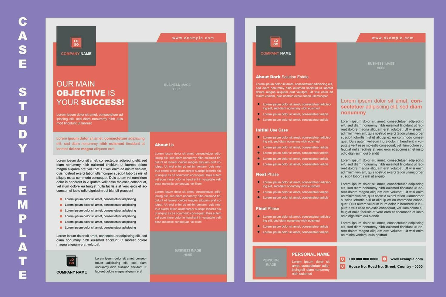 Case Study Template for Your Business vector