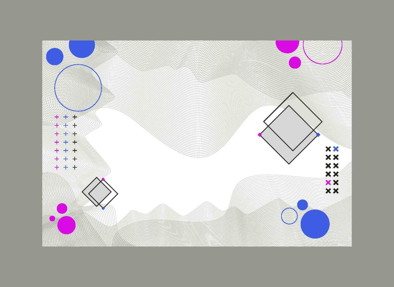 Flat abstract glitched generative art background with neo Memphis geometric composition. Conceptual illustration of high-tech cyberpunk technologies of the future. Wireframe background vector