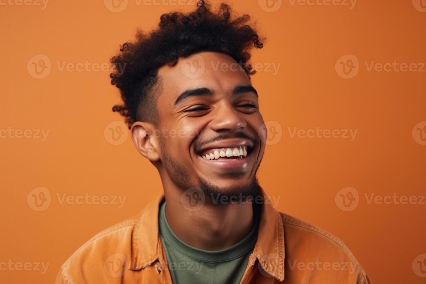 a man on solid color background with a Smile facial expression photo