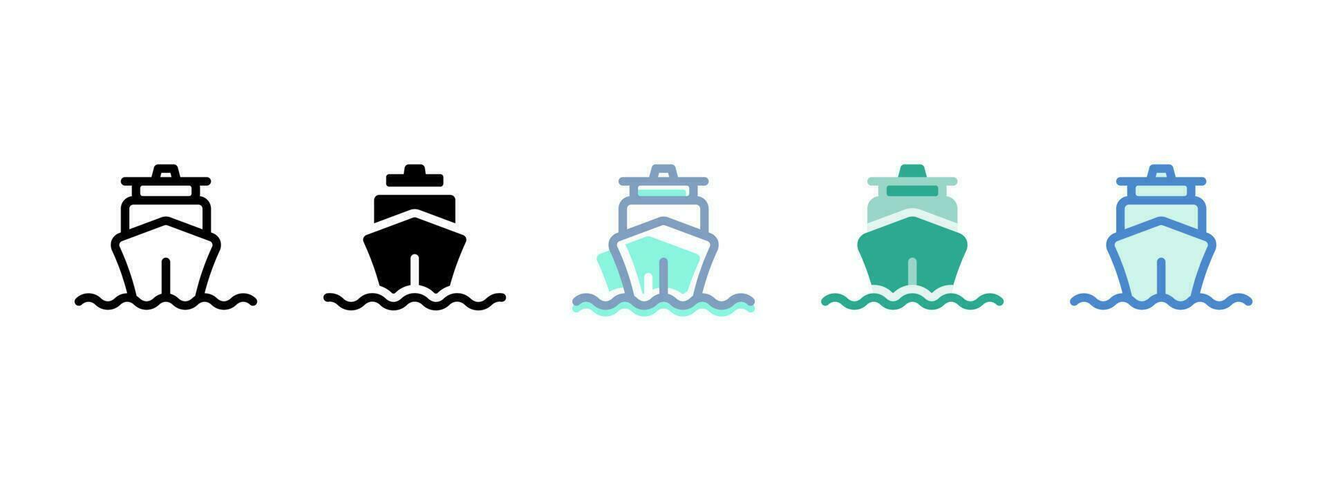 Simple vector icon on a theme sea ship, cargo ship