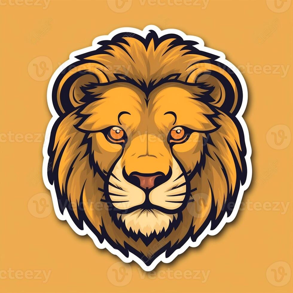 Lion head in retro style, Lion head in vintage style, Lion head emblem, lion head for tattoo or t-shirt, Lion head mascot photo