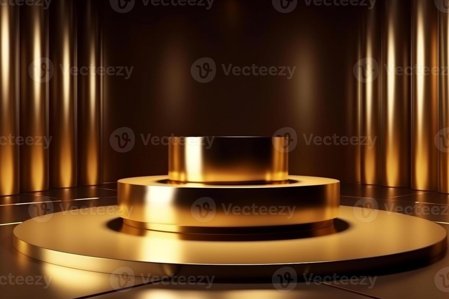 Luxury gold podium backgrounds stage for product presentation display photo
