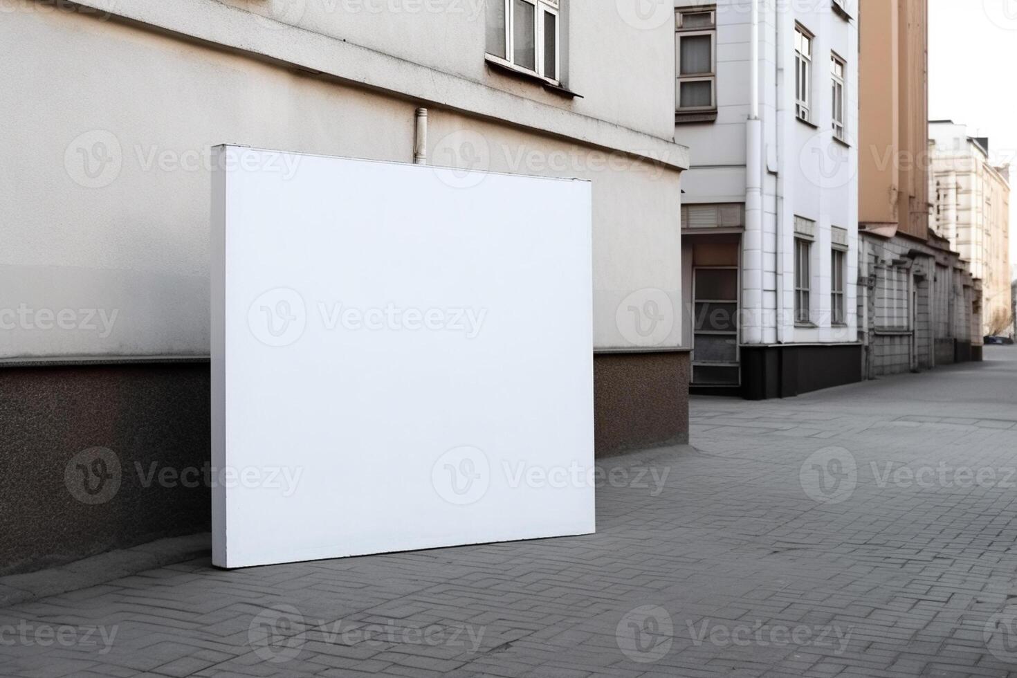 a Blank white sign board mockup isolated outside photo