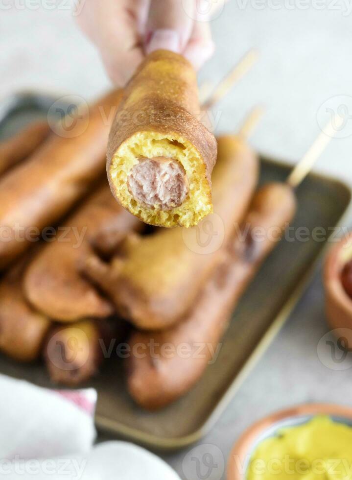 Homemade corn dogs recipe photo