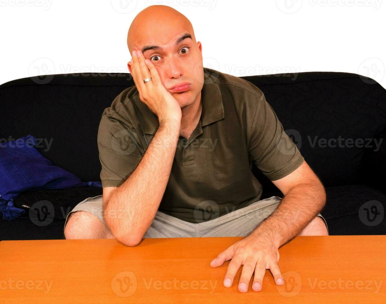 Bored guy isolated photo