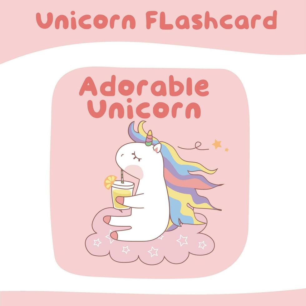 imprimible tarjeta de memoria flash colección con linda unicornio tema. vistoso tarjeta de memoria flash. vector ilustración.