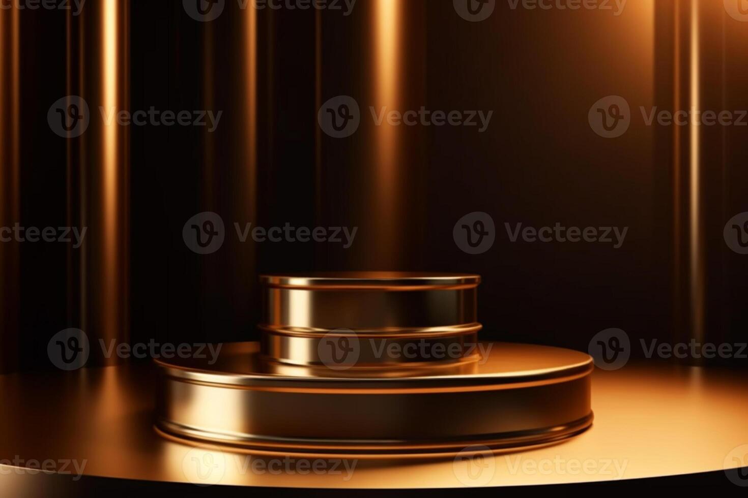 Luxury gold podium backgrounds stage for product presentation display photo