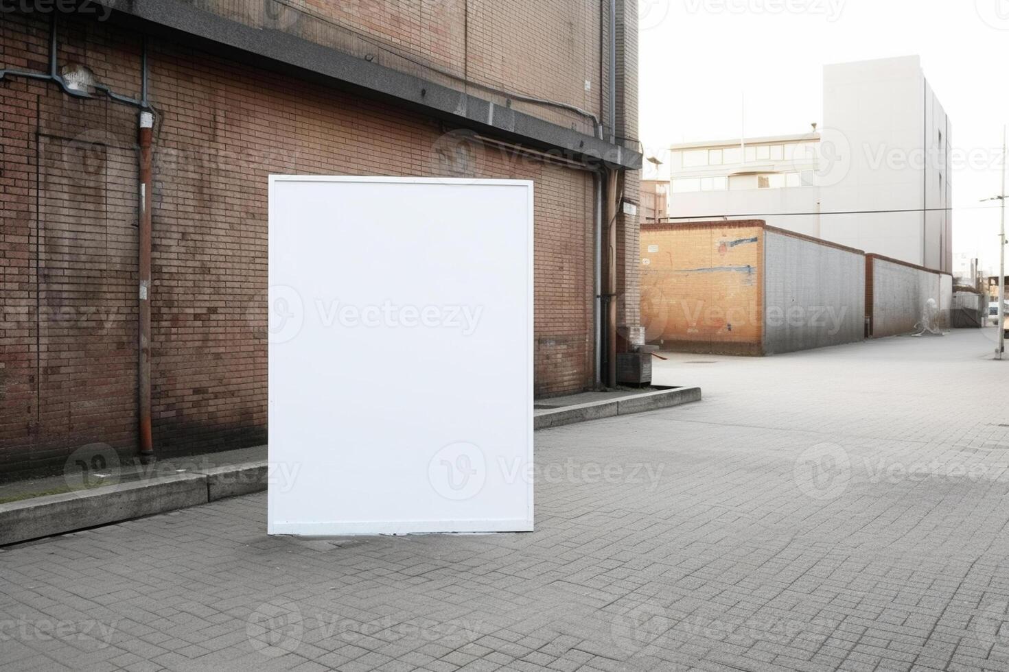a Blank white sign board mockup isolated outside photo
