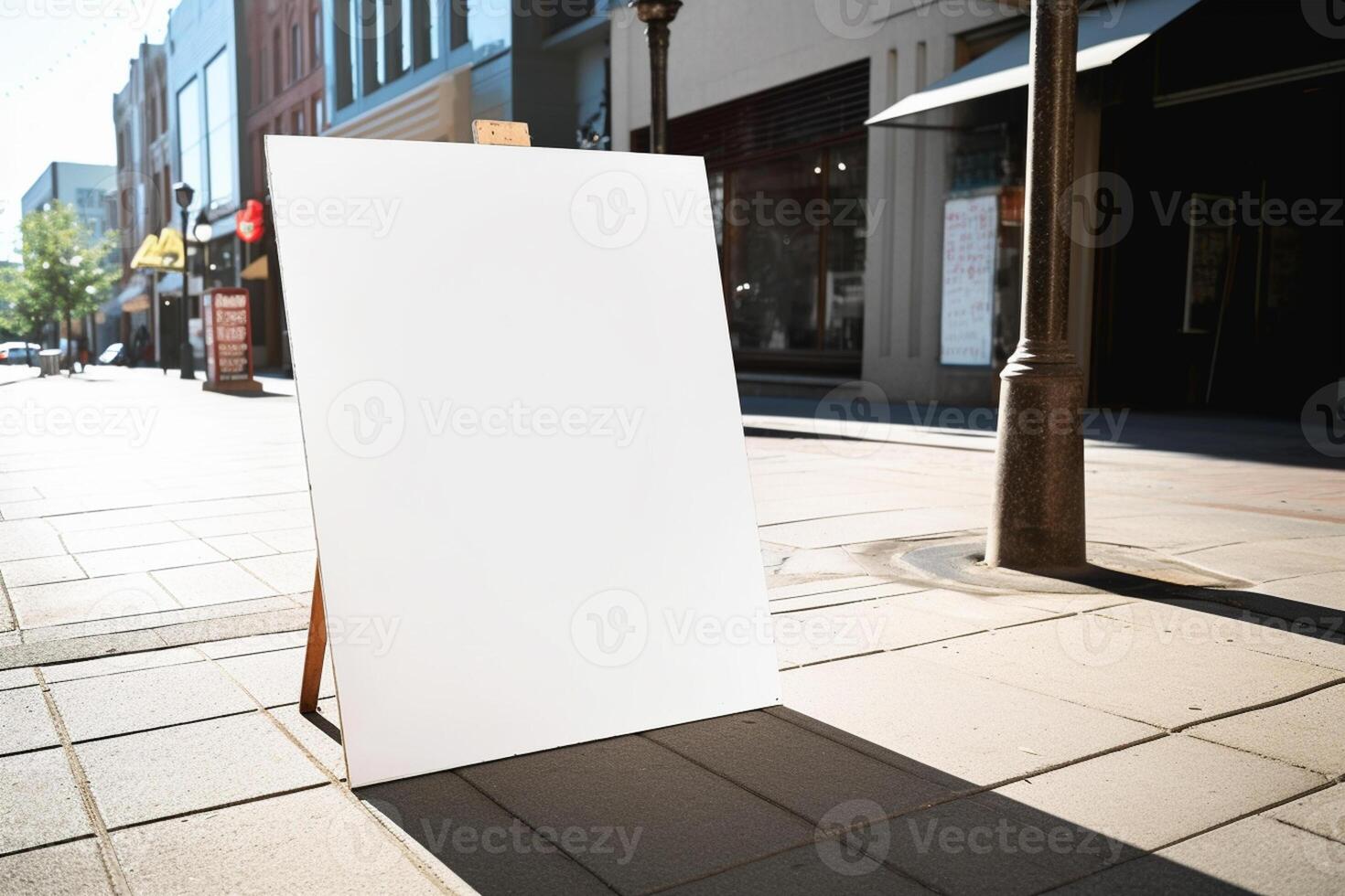 a Blank white sign board mockup isolated outside photo