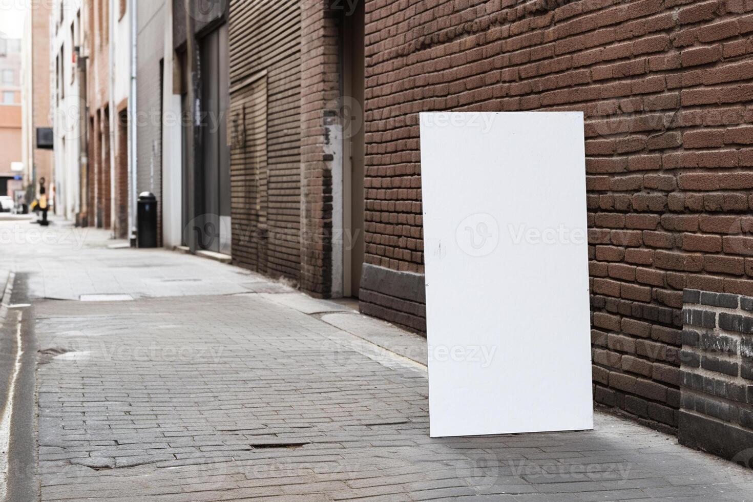 a Blank white sign board mockup isolated outside photo