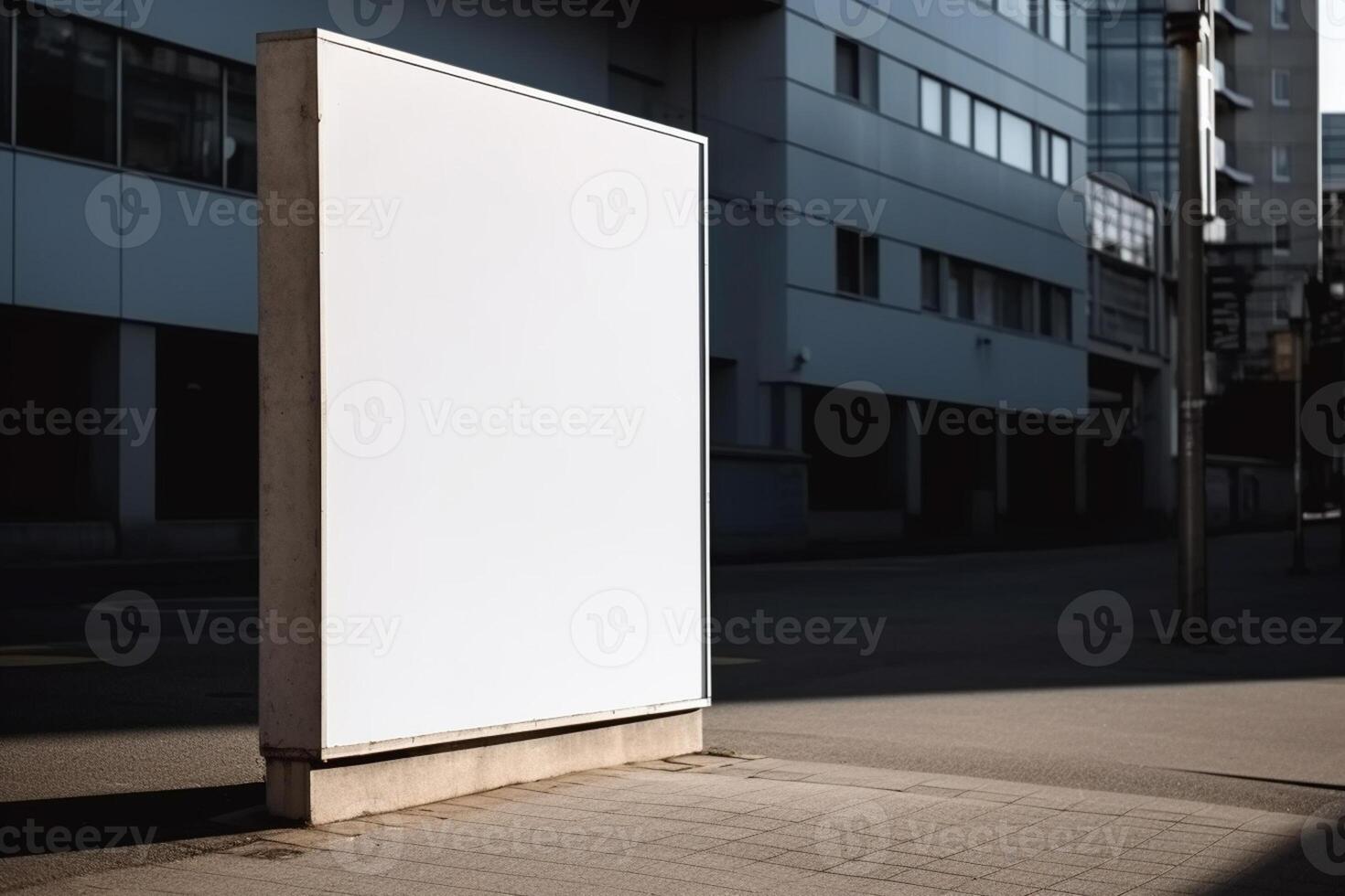 a Blank white sign board mockup isolated outside photo
