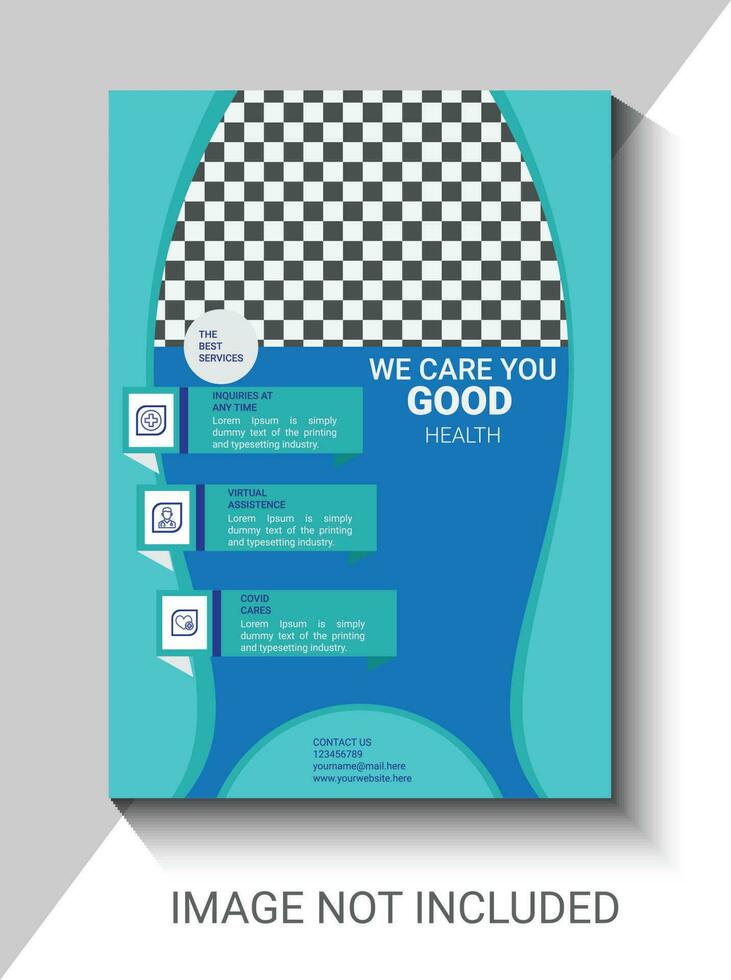 blue and new medical flyer design template vector