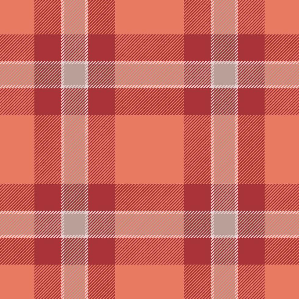 Plaid seamless pattern in red. Check fabric texture. Vector textile print.