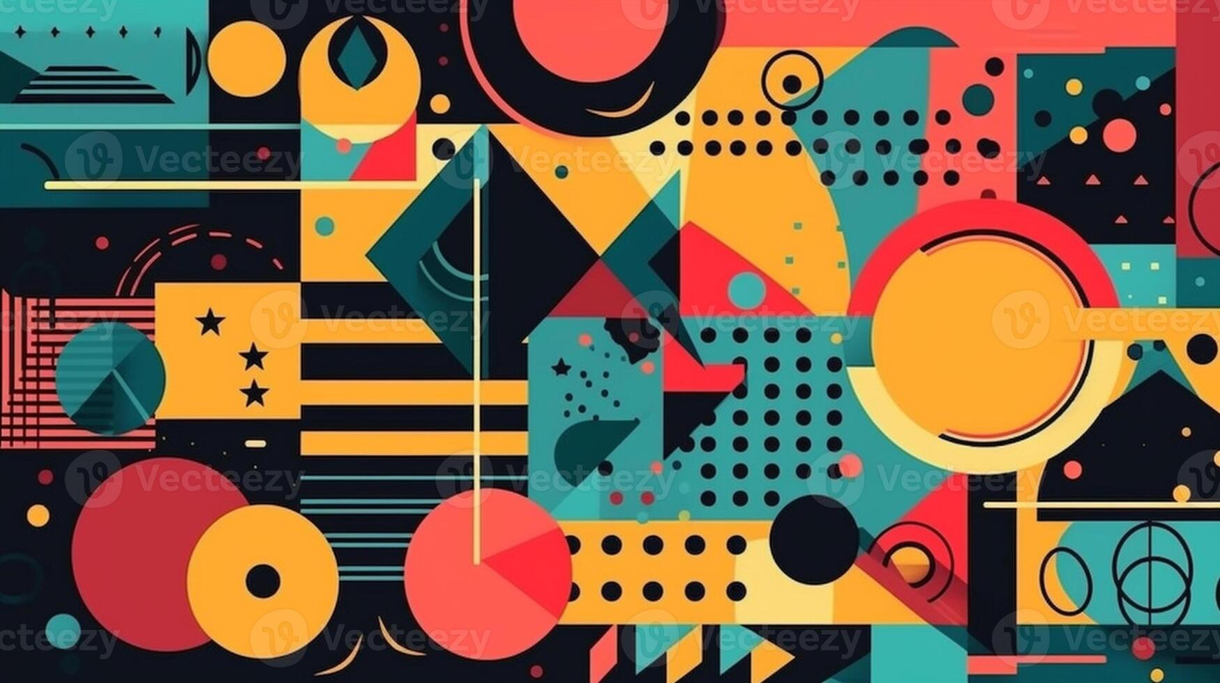 Abstract background with geometric elements and memphis style. photo