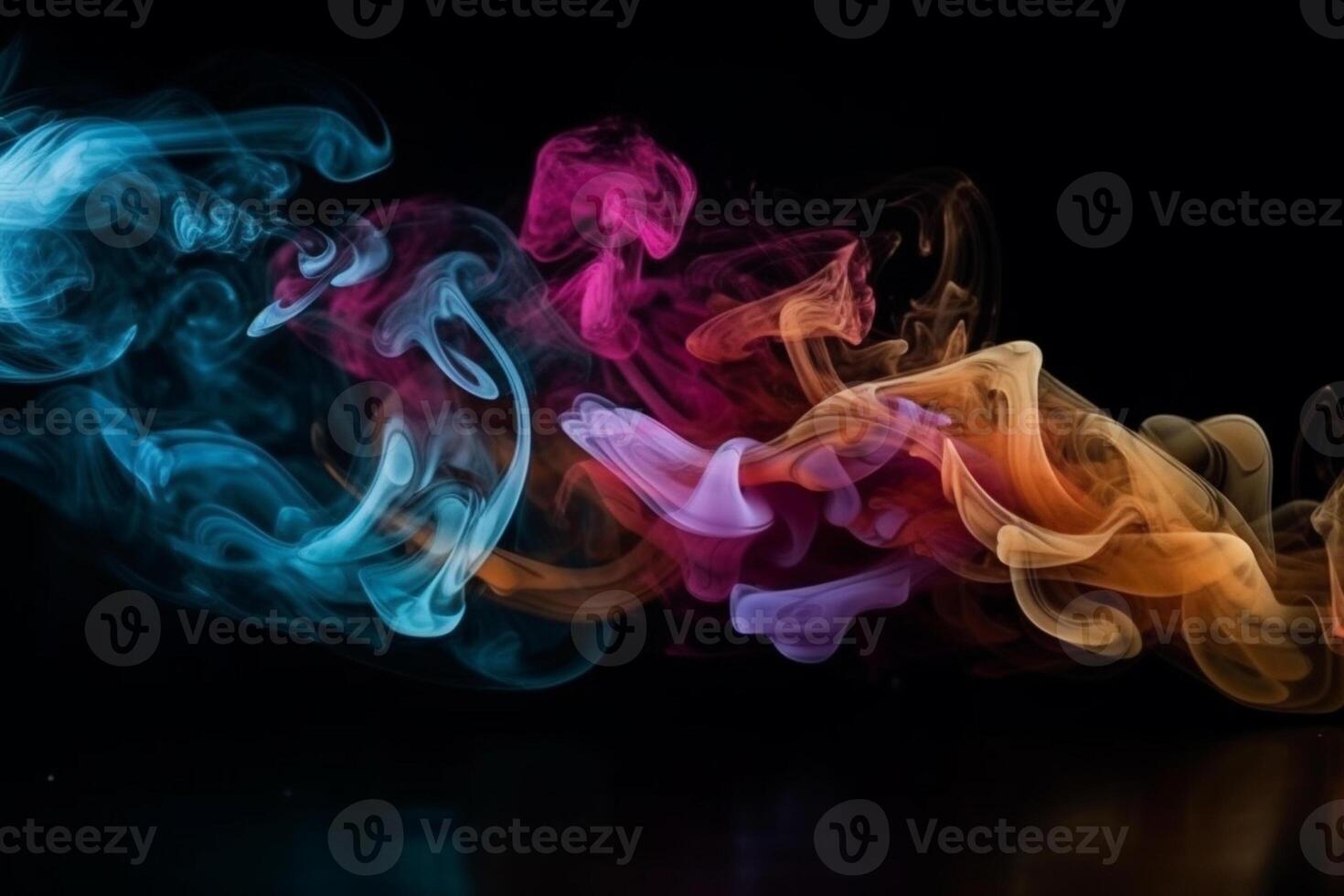 Colorful smoke isolated on black background. Abstract background of colorful smoke. photo