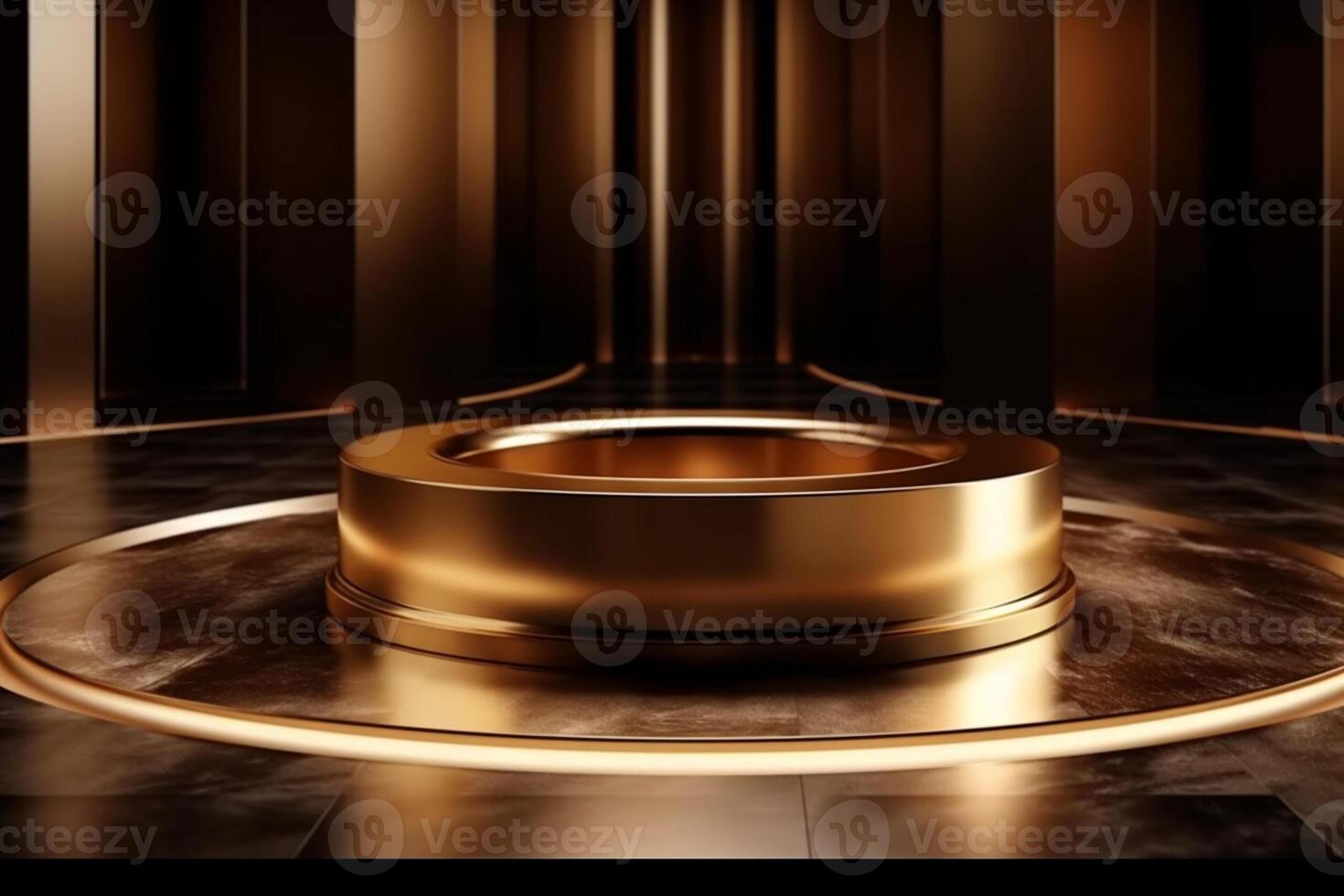 Luxury gold podium backgrounds stage for product presentation display photo