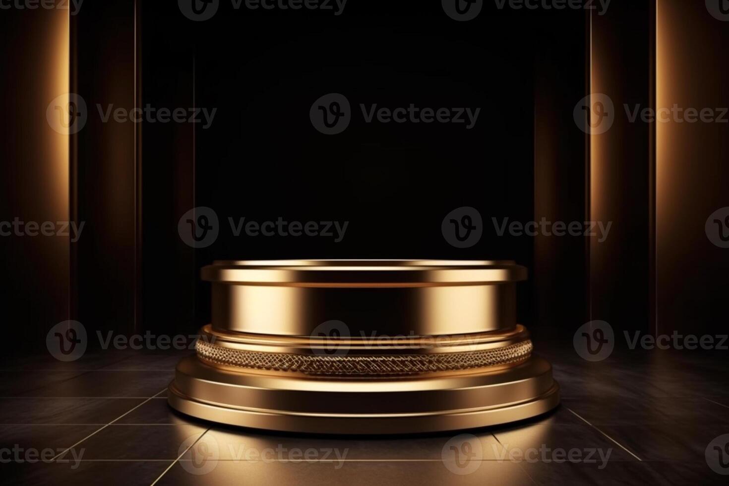Luxury gold podium backgrounds stage for product presentation display photo