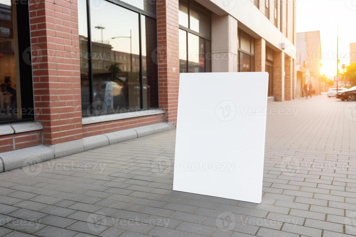 a Blank white sign board mockup isolated outside photo