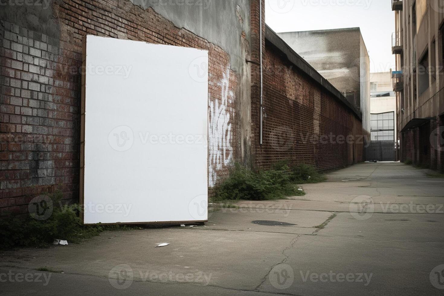a Blank white sign board mockup isolated outside photo