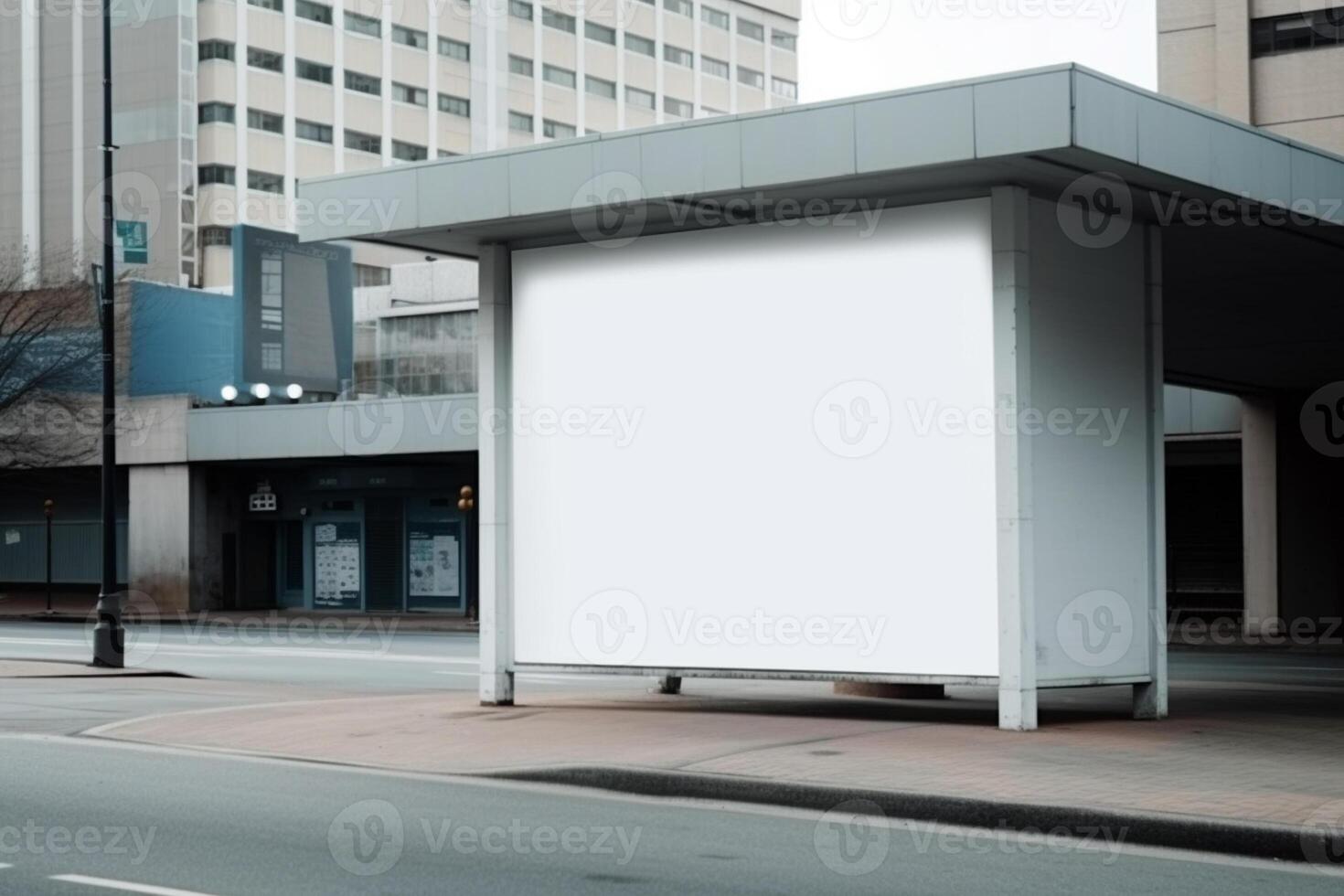 a Blank white sign board mockup isolated outside photo
