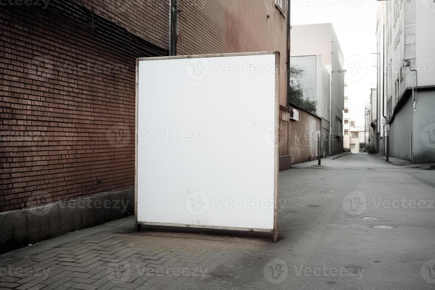 a Blank white sign board mockup isolated outside photo