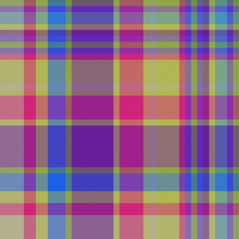 Plaid texture seamless. Fabric check pattern. Textile tartan background vector. vector