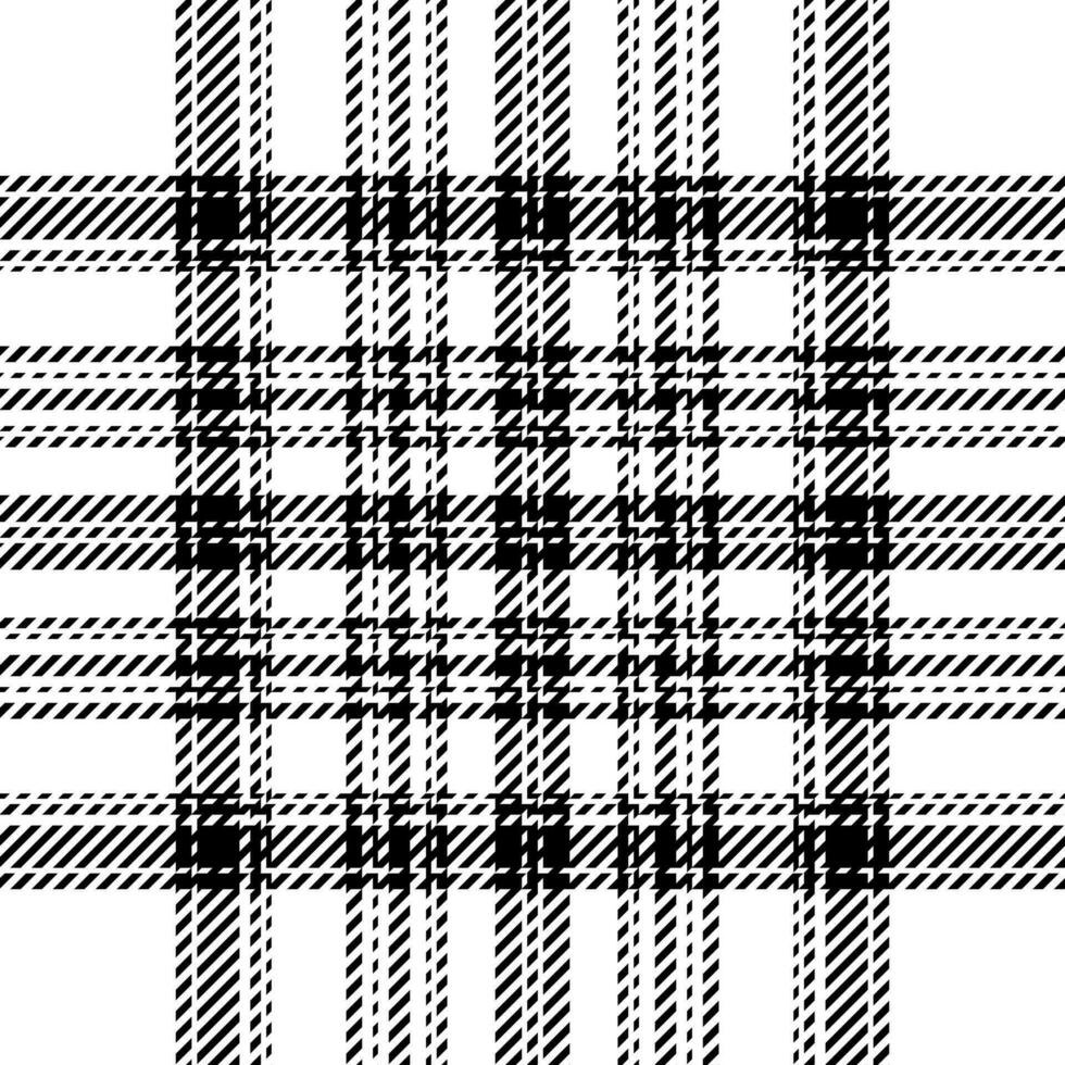 Plaid check pattern in black and white. Seamless fabric texture. Tartan textile print. vector