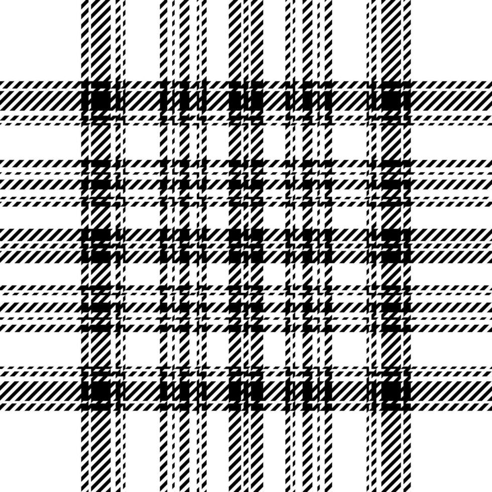 Plaid check pattern in black and white. Seamless fabric texture. Tartan textile print. vector
