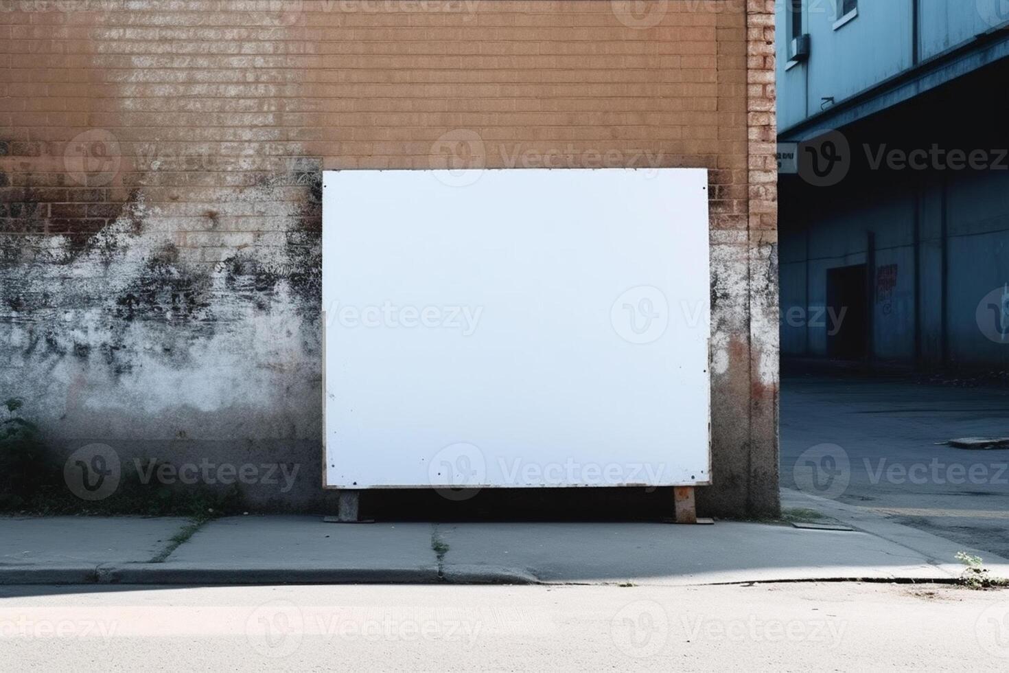 a Blank white sign board mockup isolated outside photo