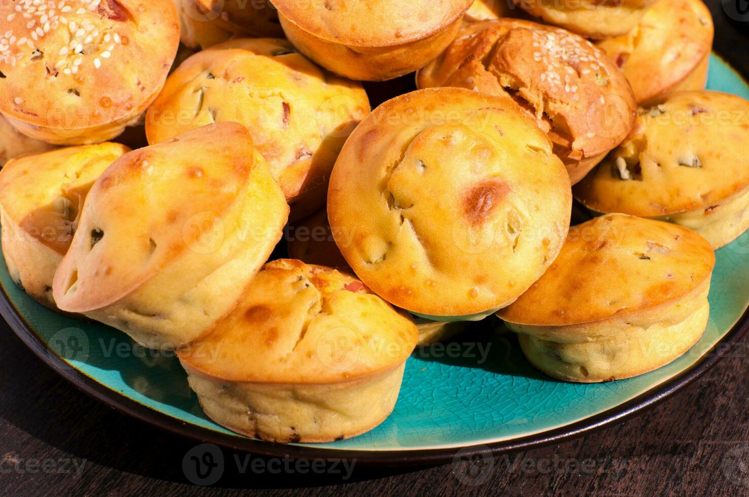 Homemade cheesy muffins photo