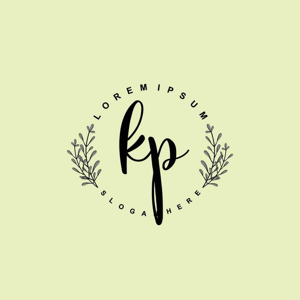 KP Initial beauty floral logo template vector